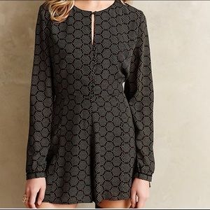 Anthropologie Harlyn honeycomb romper